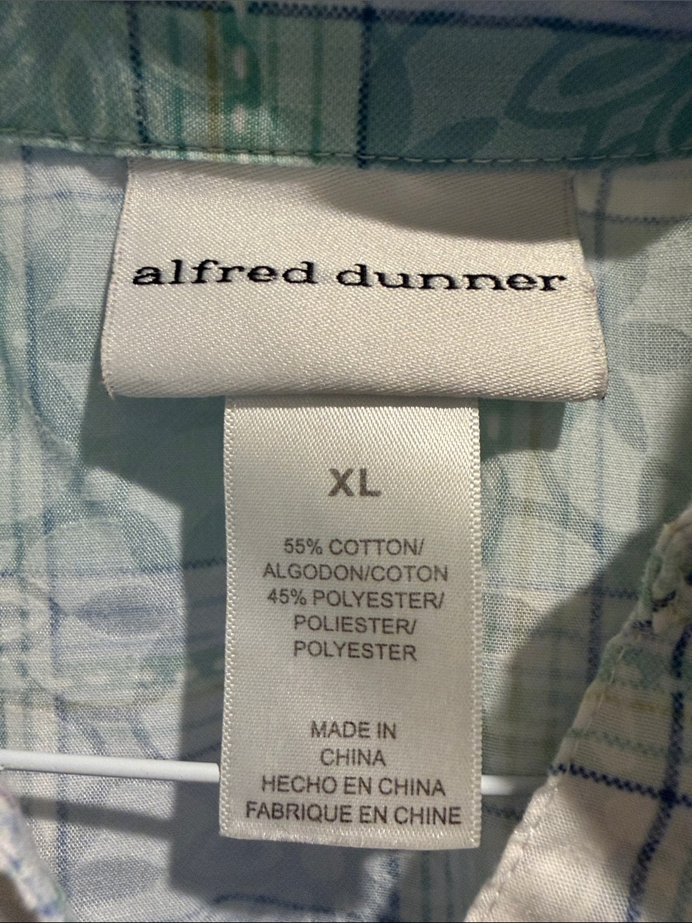 Alfred Dunner Short-Sleeve Plaid Button-Up in Blue and Green - Picture 2 of 6